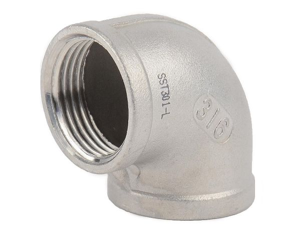Отвод нержавеющий резьбовой AISI 304 90° 2