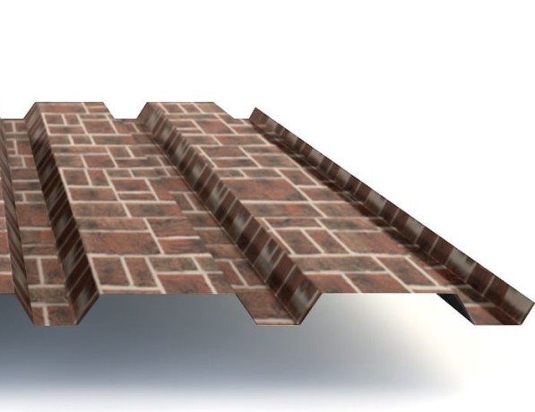 Профнастил стальной стеновой односторонний плоский гладкий кирпич рустик С9 0,4х9х1150х1200 мм ТУ 1122-079-02494680-01 фото